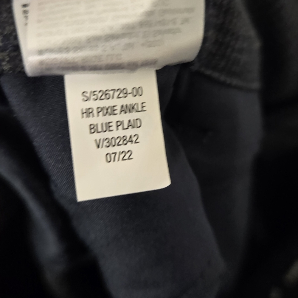 Old Navy HR Pixie Skinny Ankle Pants Blue Plaid 24 - Picture 8 of 11